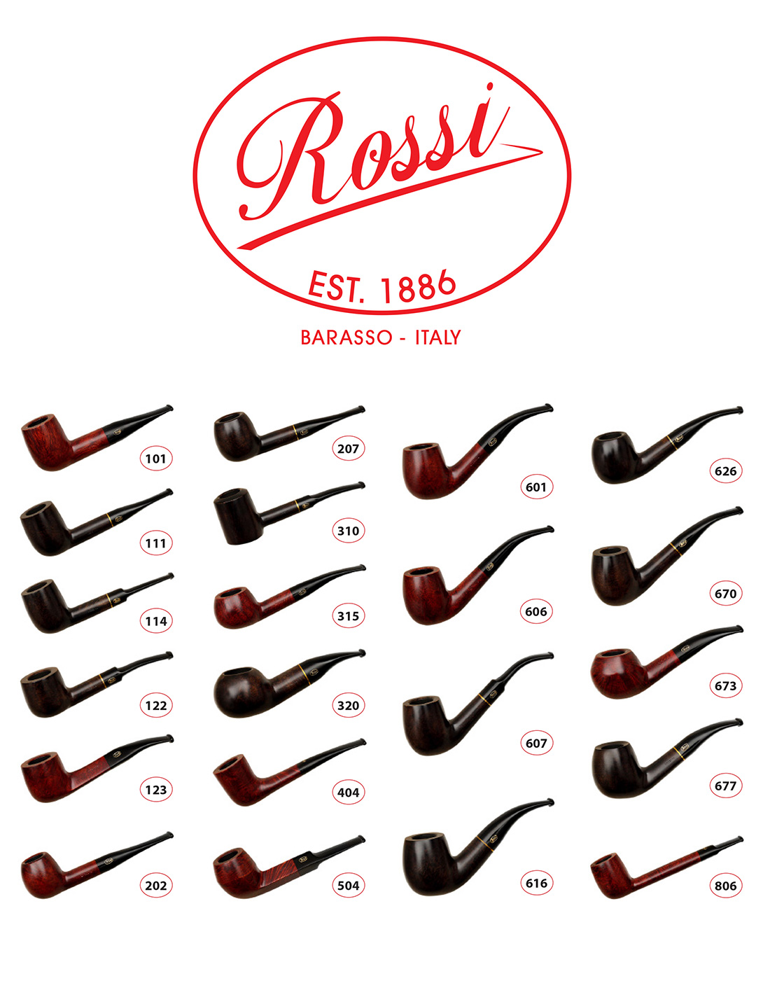 Rossi Pipe Shape Chart