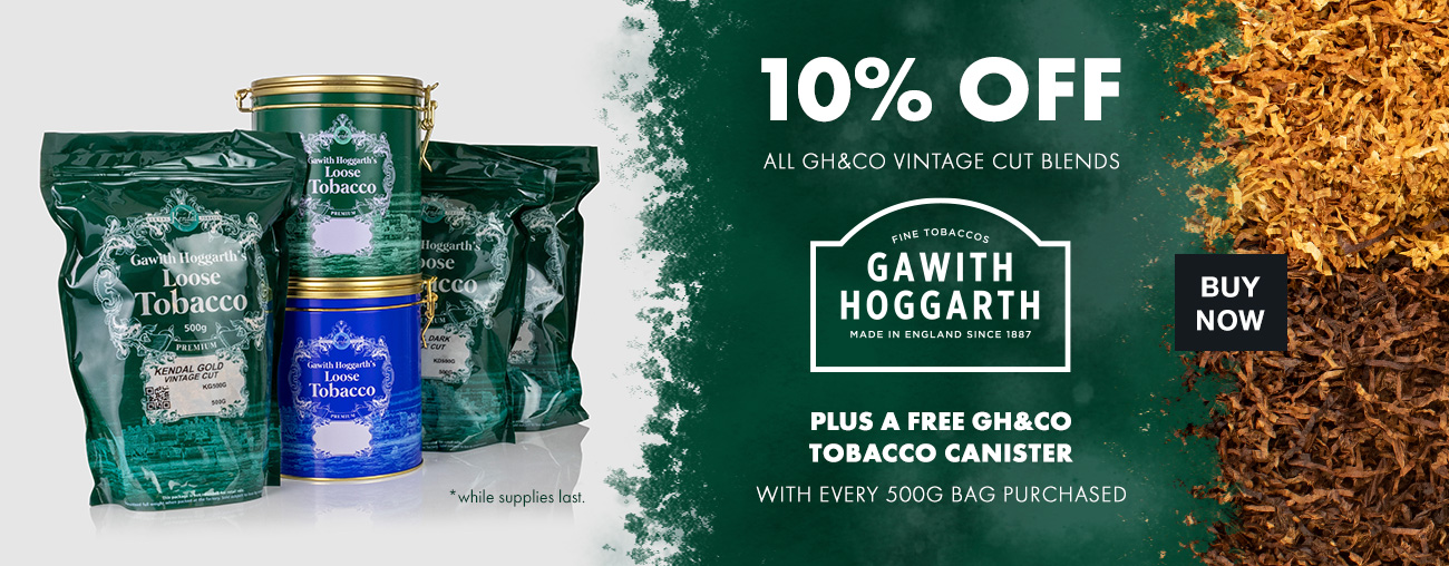 10% Off All GH&Co Vintage Cut Blends | Plus A Free GH&Co Tobacco Canister With Every 500g Bag Purchased at Laudisi Distribution Group!